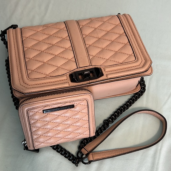 Rebecca Minkoff Chevron Quilted Small Love Crossbody with matching wallet - Picture 12 of 12